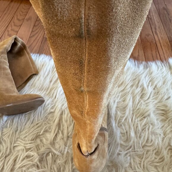 Camel suede block heel western look boot- size 7.5 - Picture 4 of 14